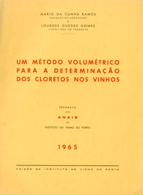 UM METODO VOLUMETRICO PARA A DETERMINAÇAO DOS CLORETOS NOS VINHOS