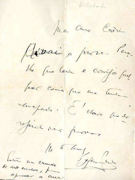 TRES CARTAS AUTOGRAFAS DIRIGIDAS A LUIS CARDIM