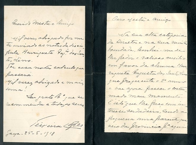 DUAS CARTAS AUTOGRAFAS