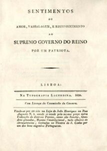 SENTIMENTOS DE AMOR VASSALAGEM E RECONHECIMENTO AO SUPREMO GOVERNO DO REINO