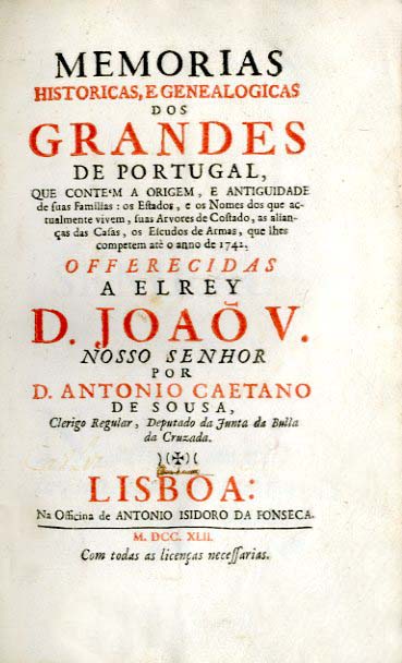 MEMORIAS HISTORICAS E GENEALOGICAS DOS GRANDES DE PORTUGAL