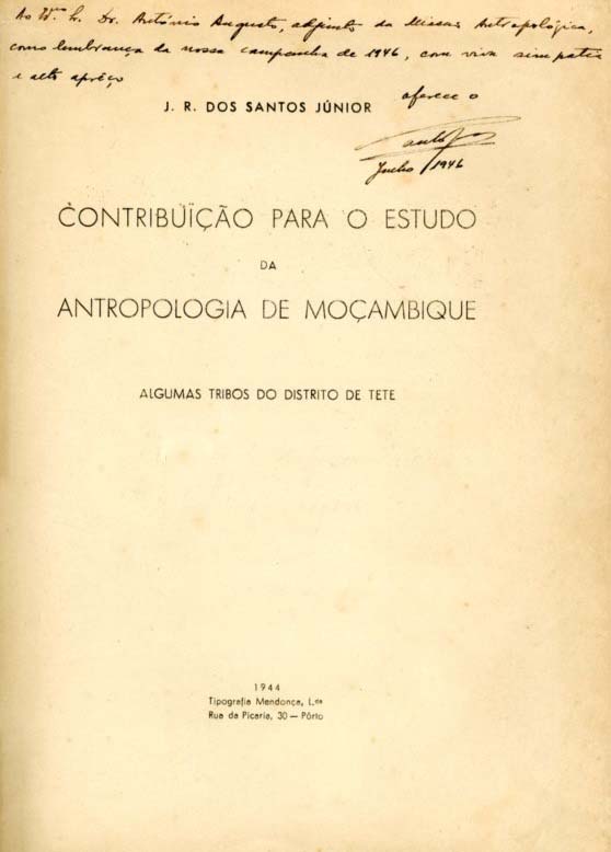CONTRIBUIÇAO PARA O ESTUDO DA ANTROPOLOGIA DE MOÇAMBIQUE
