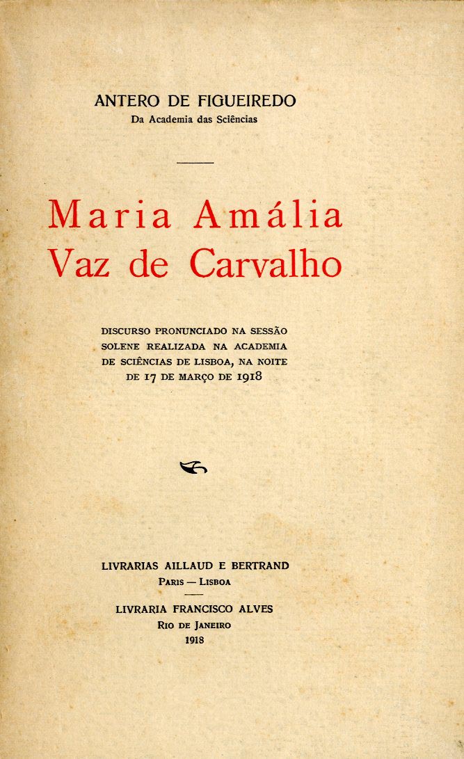 MARIA AMALIA VAZ DE CARVALHO
