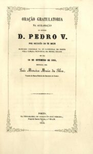 ORAÇAO GRATULATORIA NA ACLAMAÇAO DO SENHOR DOM PEDRO V