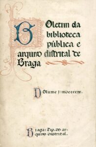 BOLETIM DA BIBLIOTECA PUBLICA E DO ARQUIVO DISTRITAL DE BRAGA
