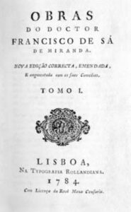 OBRAS DO DOUTOR FRANCISCO DE SA DE MIRANDA