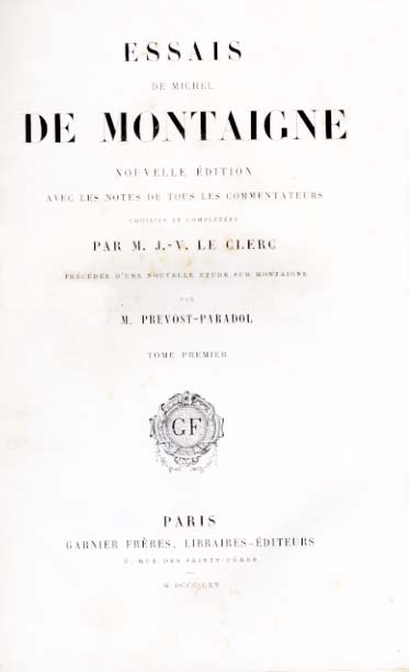 ESSAIS DE MICHEL DE MONTAIGNE