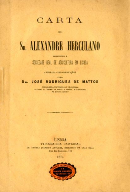 CARTA DO SENHOR ALEXANDRE HERCULANO