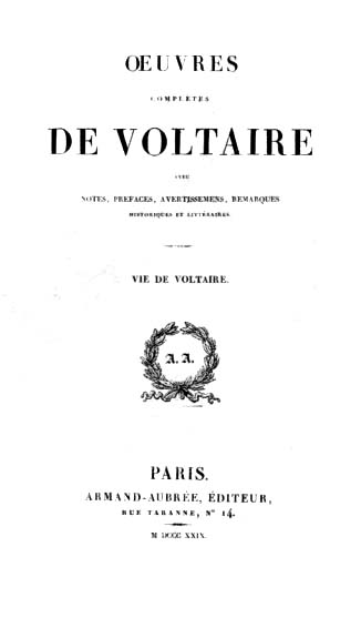 OEUVRES COMPLETES DE VOLTAIRE