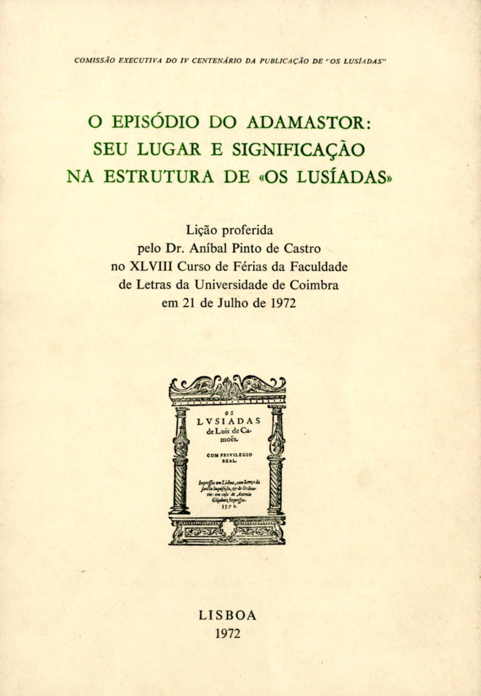 EPISODIO DO ADAMASTOR SEU LUGAR E SIGNIFICAÇAO NA ESTRUTURA DE OS LUSIADAS