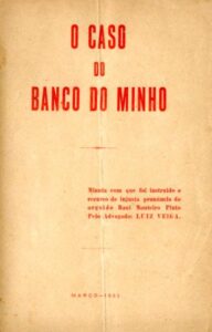 CASO DO BANCO DO MINHO. Minuta com que foi instruido o recurso de injusta pronuncia do arguido Raul Monteiro Pinto
