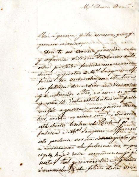 CARTA COM CURIOSAS REFERENCIAS A FABRICA DE VIDRO DE VIEIRA DE LEIRIA E AO PINHAL DE LEIRIA