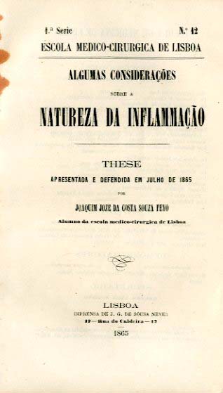 ALGUMAS CONSIDERAÇOES SOBRE A NATUREZA DA INFLAMAÇAO