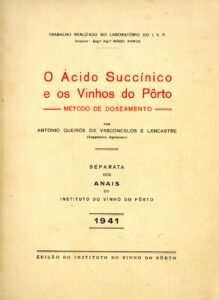 ACIDO SUCCINICO E OS VINHOS DO PORTO. Método de doseamento