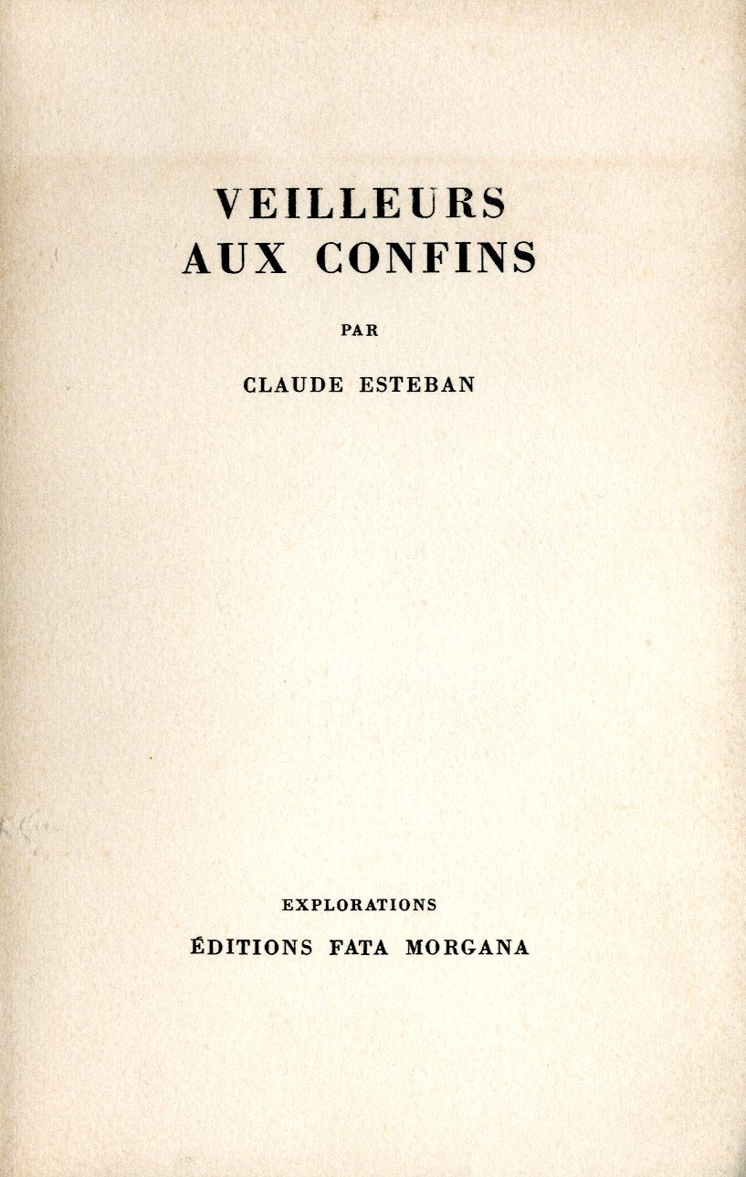 VEILLEURS AUX CONFINS