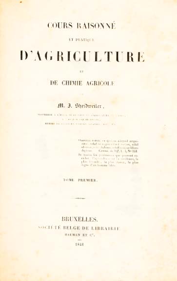 COURS RAISONNE ET PRATIQUE D’AGRICULTURE ET CHIMIE AGRICOLE